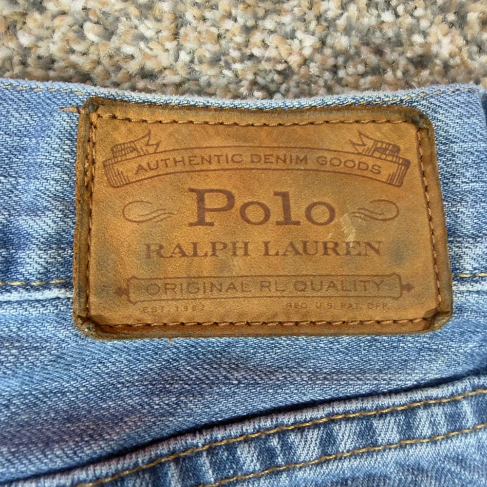 Polo Ralph Lauren Hampton Relaxed Straight Jeans Mens 34 Light Wash Blue Denim